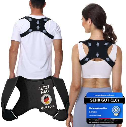GERADIX Haltungskorrektur Rücken Geradehalter Rückenstützgürtel: Back Posture Rückenkorrektur für Herren und Damen Verstellbare und Atmungsaktive Korrektur Rückengurt (XL-XXL)