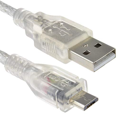 kenable CLEAR USB 2.0 A To MICRO B Data and Charger Cable 24AWG 2m with Ferrite [2 metres]