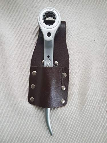 Brown Leather Single Spanner Frog/Pocket/Pouch BBI for Scaffolding Tool Belt