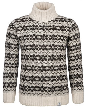 kidka Rollkragenpullover Wollpullover - Weiss/schwarz