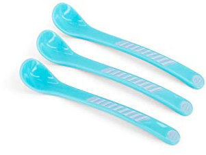 Twistshake Baby-Esslöffel-Set – 3er-Pack | BPA-freies Besteckset zum Entwöhnen von Babys | Lernbesteckset für Kinder | Kinderbesteck ab 6 Monaten | Pastellblau