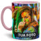 Tasse selbst individuell gestalten/Personalisierbar mit eigenem Foto Bedrucken/Fototasse/Motivtasse/Werbetasse/Firmentasse mit Logo/Innen & Henkel Rosa - XXL Druck