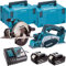 Makita T4T1180TJ 18V DKP180Z Planer & DSS611Z Circular Saw Twin Kit with 2 x 5.0Ah Batteries & Charger in Case