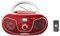 Roxel RCD-S70BT Portable Boombox CD Player with Remote Control, FM Radio, USB MP3 Playback, 3.5mm AUX Input, Headphone Jack, LED Display Wireless Music Streaming (Red)