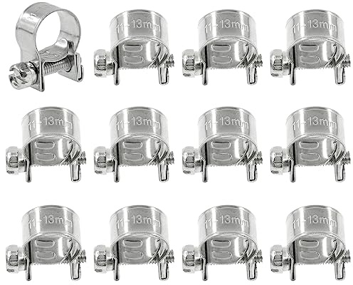 Swpeet - Juego de abrazaderas de manguera de acero inoxidable 304, 92 unidades, 10 tamaños, ideal para automoción, agricultura, plantas y construcción