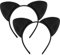 Bandeau Oreilles de Chat Bande de Cheveux en Tissu Chat Déguisement Animal pour Accessoire de Décoration de Soirée Costumée, 2 Paquets (Noir)
