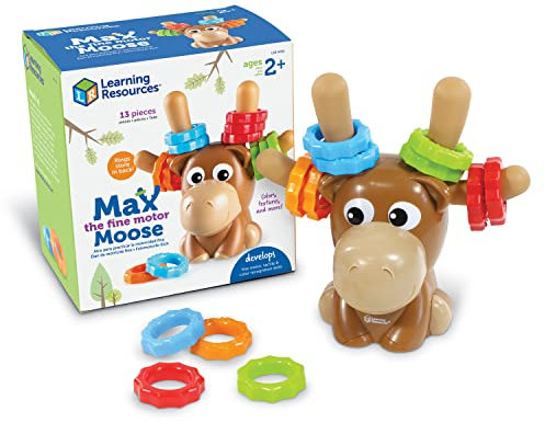 Learning Resources Max, der Elch zur Förderung der Feinmotorik, Feinmotorik-Spielzeug für Kleinkinder, Ab 18 Monaten