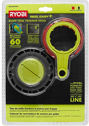 Ryobi AC053N1BFH Tête de débroussailleuse Easy+ avec enrouleur de vitesse et ligne de fil prédécoupée pour débroussailleuse à gaz et sans fil