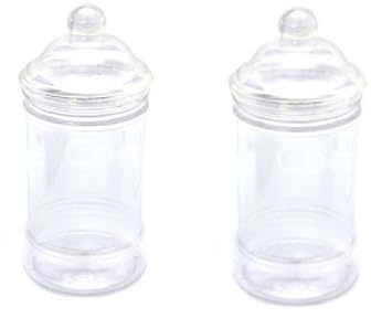 Candy Buffet Party Lot de 2 pots de bonbons en plastique transparent 33 cm de haut 2,5 l