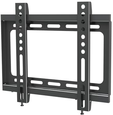ELIVED Fixed TV Wall Bracket Ultra Slim Wall Mount for Most 23-42 Inch LED, LCD, OLED, Plasma TVs with VESA 75x75mm-200x200mm up to 30KG, Low Profile TV Bracket Flat to Wall Design
