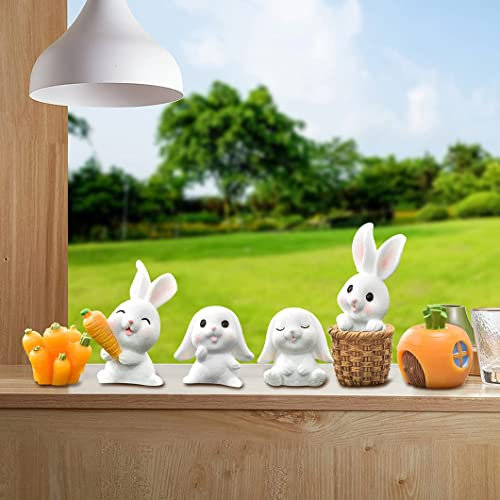 Rolin Roly 7Pcs Mikro Landschafts Dekoration Garten Deko Ornamente Zubehör Mini-Tiere Miniatur Ornament Kit Bonsai Basteldekoration Mikro-Landschaft Zubehör Fairy Garden Accessories