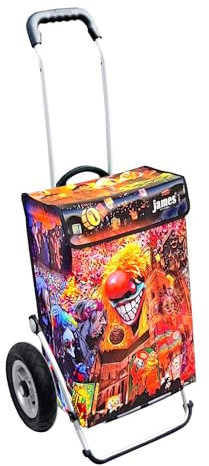 James® Einkaufstrolley „Fasnacht“, 100 Designs, 6 Fahrgestell-Varianten, Gewebeplane, moderner Shopping Lifestyle, bunter Einkaufswagen, Cooler Hackenporsche, original Made in Vienna