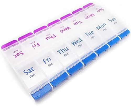 LND Gifts 7 Day Pill Box - AM PM Tablet Organiser, Twice Daily Medicine Storage Box, Weekly Pill Dispenser - Ideal Pill Organiser for Men, Women, Elderly