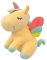 SNOWOLF Hockendes Sitzendes Einhorn Stofftier Spielzeug Niedliches weiches Einhorn Plüsch Umarmungskissen mit Regenbogenflügeln Kawaii Spielzeug für Kinder Mädchen (gelb, 40 cm)