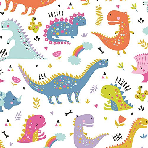 20 Servietten Bunte Dinosaurier | Dinos | T-Rex | Kinder | Geburtstag | Party | Kindermotiv | Jungen | Tischdeko 33x33cm