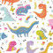 20 Servietten Bunte Dinosaurier | Dinos | T-Rex | Kinder | Geburtstag | Party | Kindermotiv | Jungen | Tischdeko 33x33cm
