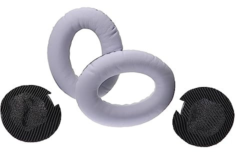 vhbw Ear Pad Cups Cushion Covers compatible with Bose AE2, AE2i, QC35, AE2 Wireless, QC15, QC2, QC25 On-Ear Headphones Headset - black/white