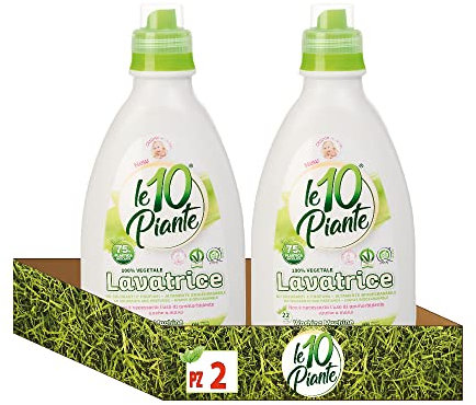 Le 10 Piante Detersivo liquido per Lavatrice Vegetale Eco-Bio per tutti i tessuti e anche a mano No coloranti Ipoallergenico SENZA Nichel Chromo Cobalto 1000ml