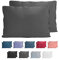 Komfortec 100% Baumwolle Kissenbezüge 2er Set 40x60 cm, Superweicher Premium Jersey Kopfkissenbezug 150 g/m², Kissenhülle, Anthrazit