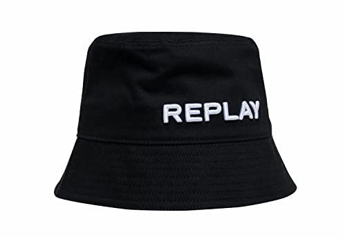 Replay Unisex Bucket Hut mit Logo, Black 098 (Schwarz), M-L