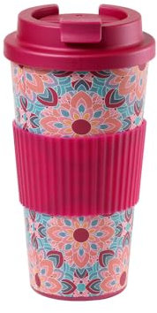 TEA SHOP - Take Away Mug Berry 450 ml - Taza de Formas Geométricas Florales para Tés e Infusiones