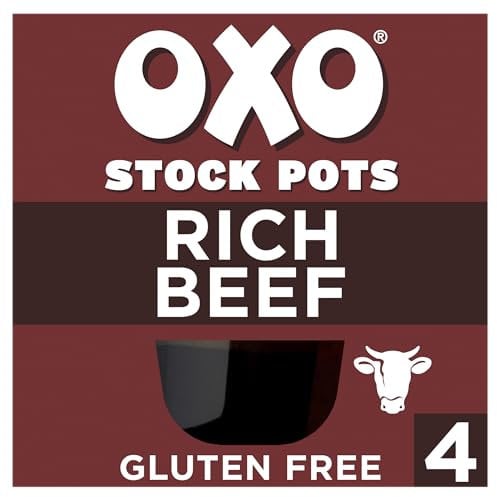 OXO Rich Beef Stock Pots with Rosemary & Onion – Made with Real Meat Juices, 4 x 20 g (80 g Total)