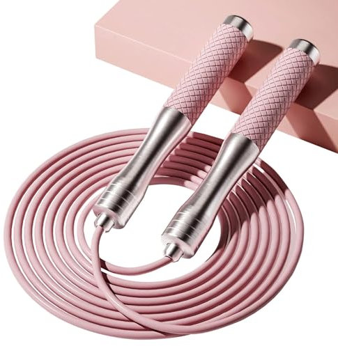 Springseil für Damen und Herren, mit verstellbarer Länge, Springseil aus Legierung und Silikon, geeignet für Workout, Boxen, Heim-Fitnessstudio