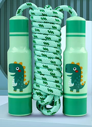 Verstellbares Kinder Springseil, Speed Jump Rope Für Fitness, Kinder mit Cartoon Holzgriff, Kids Skipping Rope Geschenke für Jungen und Mädchen (grün)
