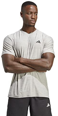 adidas Herren Train Essentials Stretch Training Tee, MGH Solid Grey/White/Black, XXL