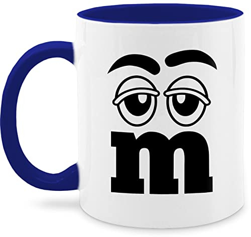 Tasse Tassen 325ml - Karneval & Fasching - M und M Figuren Aufdruck I M&M I Fastnacht I Fasnacht I Fasnet - 325 ml - Dunkelblau - m&m's-tasse karnevalstasse fasching- mm m&m-tasse faschingstasse