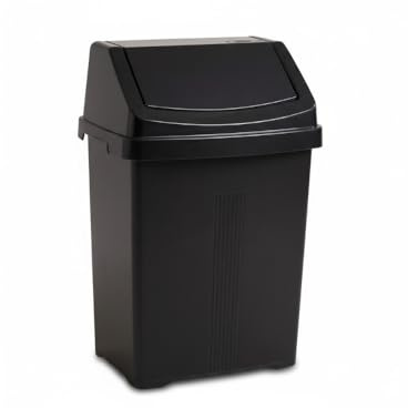 25L Litre Plastic Rubbish bin Swing Bin with Swing Lid for Kitchen, Bedrooms, Bathroom, Offices | Waste bins with Swing Lid | Perfect Trash Can For Home and Office (Midnight Greyish)