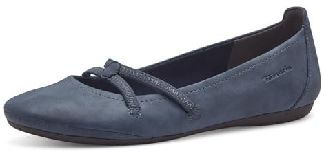 Tamaris Damen Klassische Ballerinas, Frauen Flats,Comfort Lining,TOUCHit-Fußbett,Slip-ons,klassisch elegant,Ballerinen,Navy,38 EU