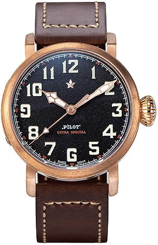 Pilot Master NH35A Uhrwerk Saphirglas Herrenuhr Möwe 1963 S408.01, bronze, 42mm, Klassisch
