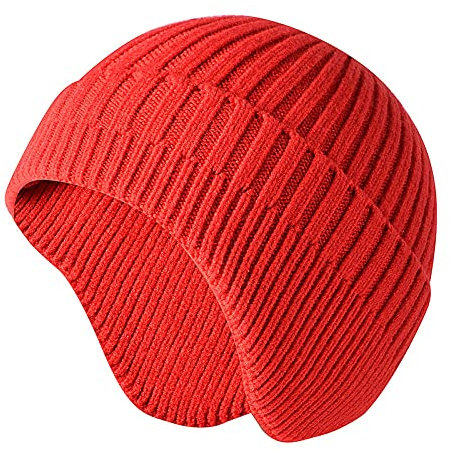 DondPO Bommelmütze Herren, Thermal Warm Klassische Innenfutter Kopfbedeckung Haube Beanie Fleece Kaschmir Weich Mütze Hüte Bommel Weichem Outdoor Winter Cap Hut