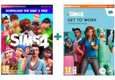 The Sims 4 Standard Edition | PC/Mac| Download Origin Code+ The Sims 4 Get to Work (EP1) | Expansion Pack | PC/Mac | VideoGame | PC Download Origin Code | English