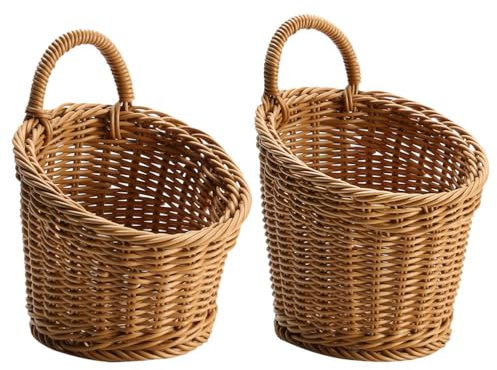 PRETYZOOM 2 Pz Cesto portaoggetti per cipolla aglio cestino per cestino in rattan cestino porta cesto di frutta appeso medio cesto di fiori cestino della spesa