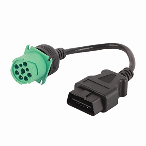 Ldafava Cavo Adattatore OBD2 da 9 Pin a 16 Pin per Camion Pesanti E Veicoli Commerciali, Cavo Diagnostico per Camion, Cavo OBD II Maschio a Femmina Verde J1939