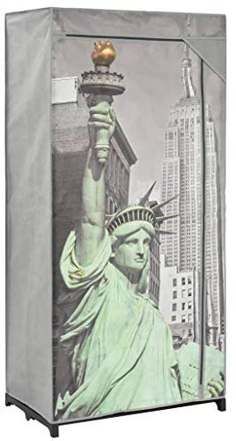Rantry New York Stoffschrank, 75 x 45 x 160 cm, Nachttische für Schlafzimmer, Nachttisch, Anrichte für Schlafzimmer, Bodenschrank, Dekoration für Möbel Schlafzimmer