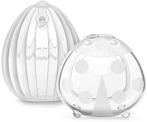 haakaa Shell Pump & Ladybug Milk Collector Combo, Hans-Free Wearable Breast Pump and Passive Breastmilk Cather,Silicone Nipple Shiels for Breastfeeding Mom,75ml /2.5oz
