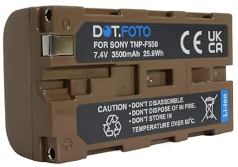 Dot.Foto NP-F330, NP-F530, NP-F550, NP-F570 Premium 7.2v / 3500mAh Batterie Rechargeable USB-C pour Sony DCR-VX2100, DCR-VX9000, HDR-FX1, HDR-FX7, HDR-FX1000, HXR-NX5, NEX-EA50, NEX-FS100