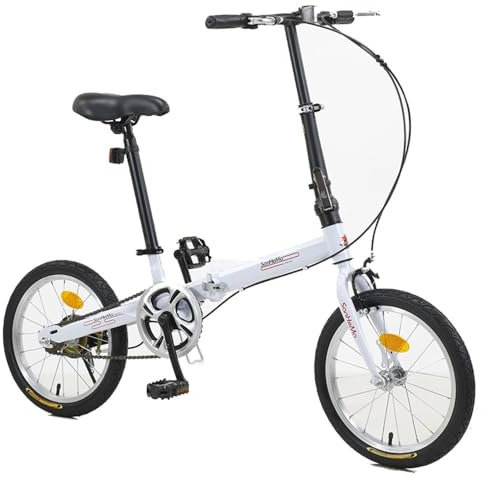 Kcolic 16 Zoll Faltrad, Leichtes Pendlerfahrrad Mit Doppelscheibenbremsen Und Gepäckträger Für Erwachsene, Pendeln Im Citybike C,16in