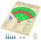 Baseball Dice Board Game Thick Solid Wood Dice and Marble Board Game Fun Color Pattern Double Battle Table Game for Family Party Holiday Gatherings (Log)