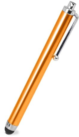 OcioDual Lápiz Capacitivo para Pantallas Táctiles, Naranja, Bolígrafo Táctil Compatible con Smartphones, Tablets, Monitores, Puntero Metálico Universal, Punta de Goma, Antiarañazos