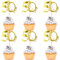 Blumomon 24Pcs 50th Happy Birthday Cupcake Toppers Happy 50 Cupcake Topper Cheers to 50 Cake Decoration 50th Birthday Party Decoration 50th Anniversary Cake Decoration（Gold）