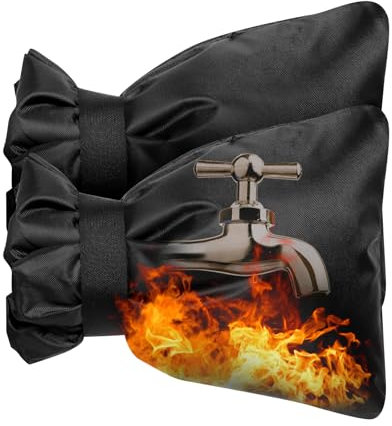 Dijia Wasserhahn Abdeckung Winter-2 Stück Verdickung Wasserhahn Frostschutz Außen Wasserhahn Abdeckung Winterfester Beutel für Wasserhahn - Schwarz