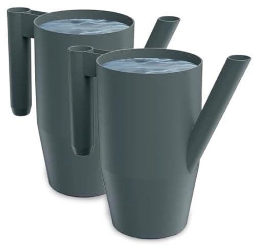 PECZEKO Gießkanne 2,0 Liter für Haus & Garten - aus robustem Kunststoff - giesskanne zur einfachen Bewässerung von Blumen, Pflanzen und zimmerpflanzen 2er-Set (2 Pack) Schwarz