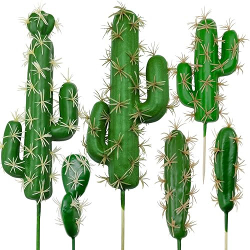 Woohome 6 Pz Plantas Artificiais Decorativas de Cactus, Faux Suculentas, Suculentas Plantas Artificiale de Cactus Artificiales para Decoración del Hogar, Decoración de Pared, Jardín, Bricolaje