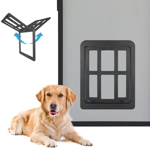 Billionchains Tapa para perros para mosquitera, cierre automático, para perros grandes, con cierre, adecuada para perros medianos y grandes, color negro