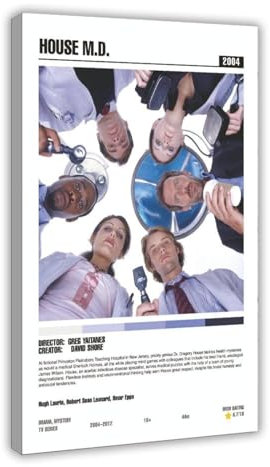 House M.D. 1 Filmposter, Leinwandposter, Wandkunst, Dekordruck, Bild, Gemälde für Wohnzimmer, Schlafzimmer, Dekoration, 20 x 30 cm