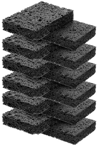 MBAIYO 12 Pack Compostable Pop-Up Eco Sponges, Cellulose Sponge Wipes Washing Up Sponges Non-Scratch Scrub Sponge Wood Pulp Multi-Purpose Cleaning Sponge for Kitchen Dishes Non-Stick Cookware